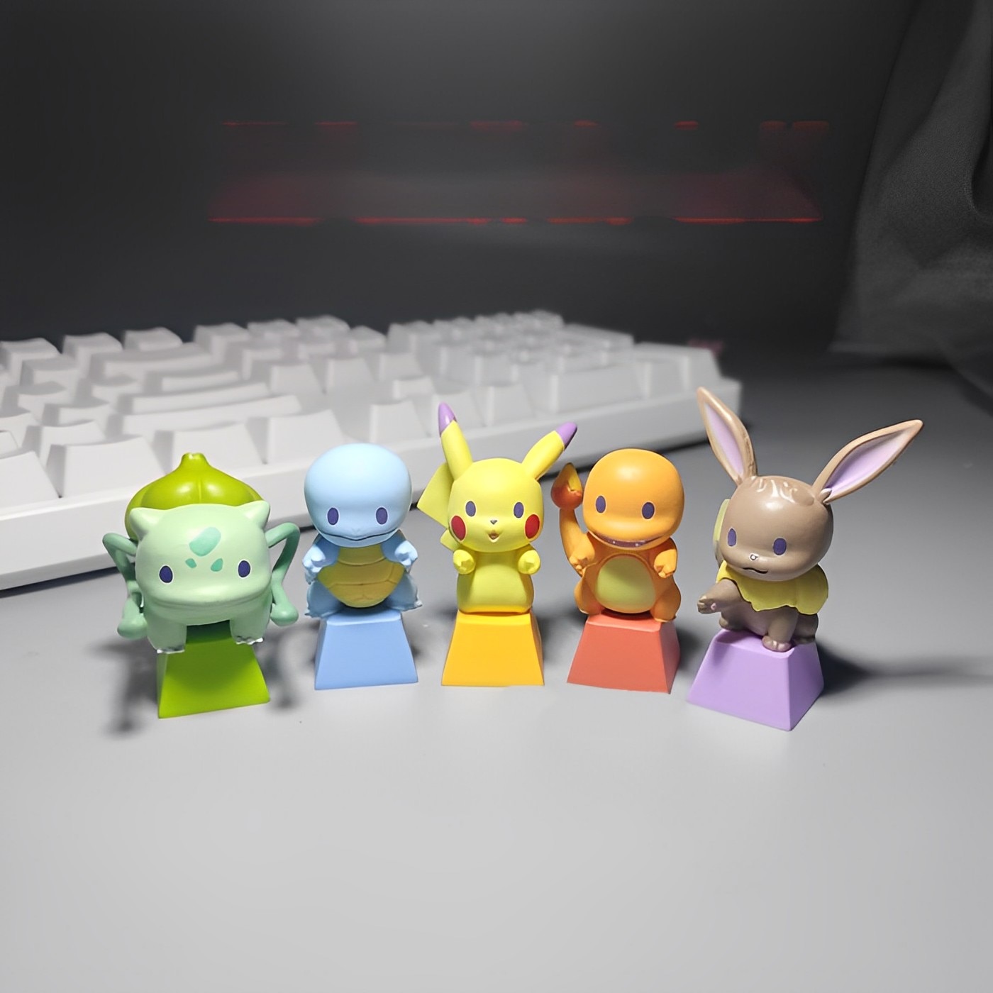 Pokemon Cross Shaft Keycap Mechanical Keyboard Keycap Anime Figure Pikachu Charmander Decorative Model Collection Kids Toy 1