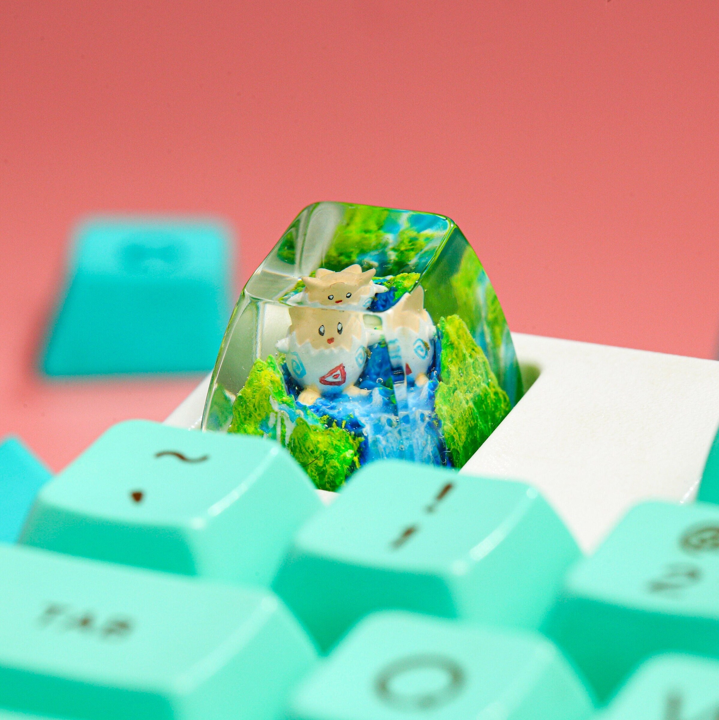 TOGEPI POKEMON Artisan Keycap, Custom Keycaps, Keycaps Anime, Artisan Keycap Cute, Resin Keycaps for Mechanical Keyboard