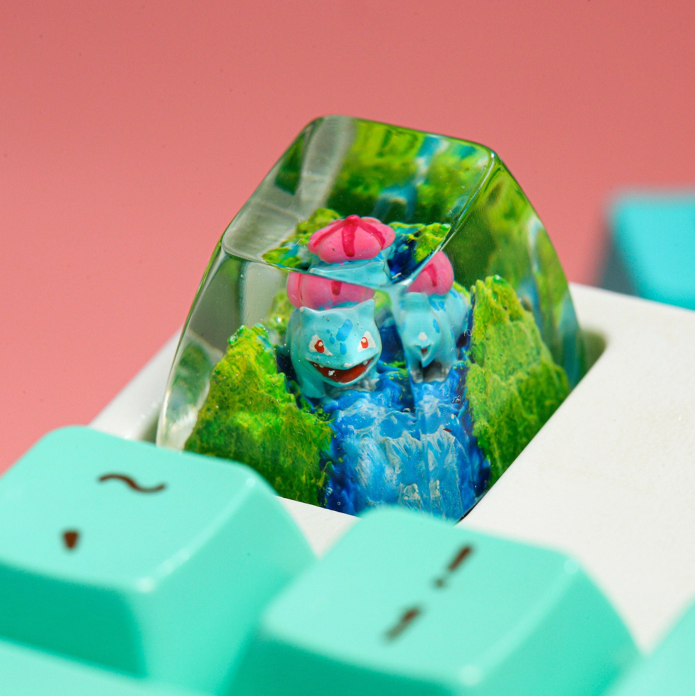 Bulbasaur Pokemon Custom Keycaps, Pokemon Keycap, Artisan Keycap, Cute Keycap, Cherry MX Keycaps, Artisan Keycap Anime