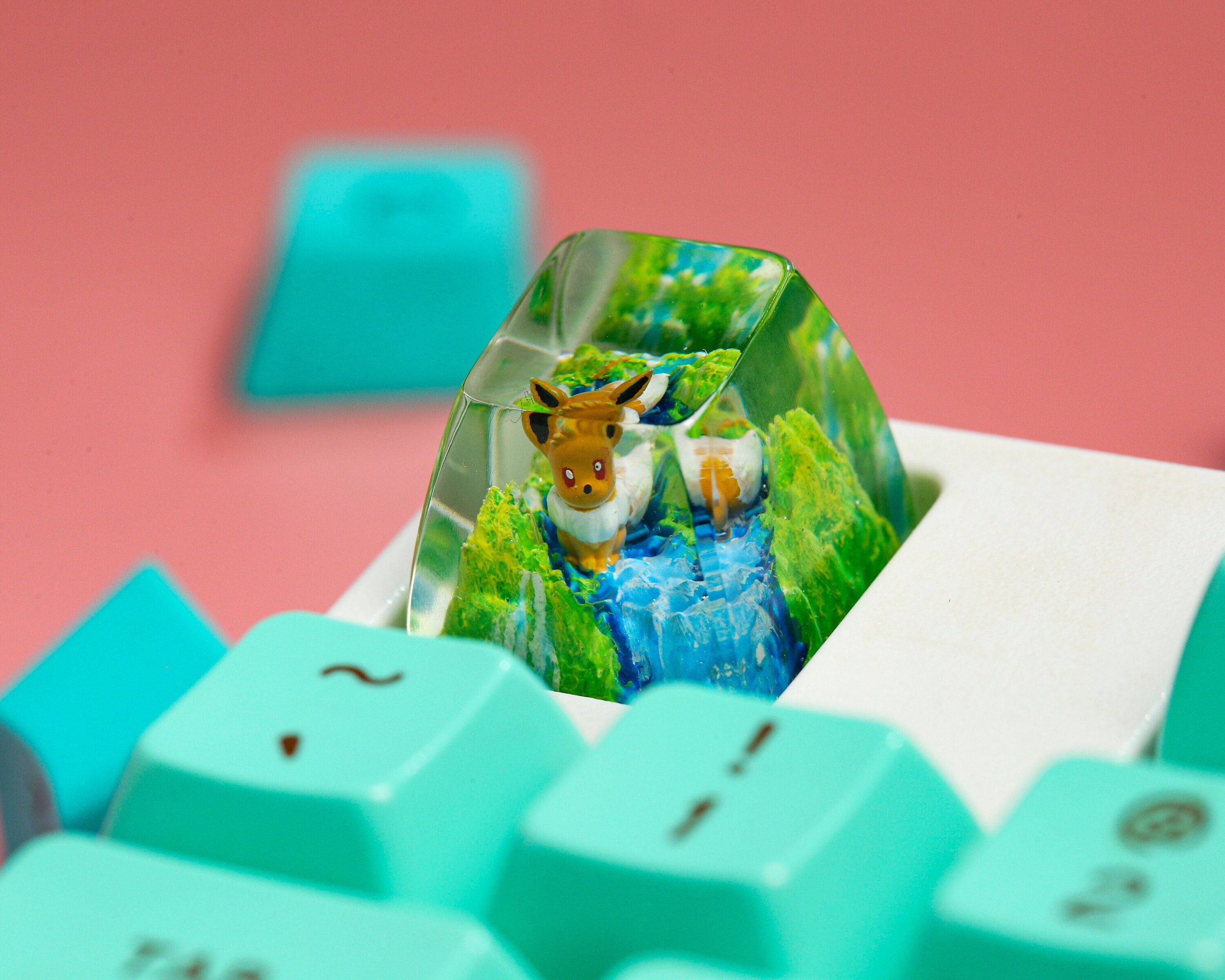 Evee Pokemon Custom Keycaps Pokemon Keycaps Artisan Keycap Cute Keycap Cherry MX Keycaps Artisan Keycaps Anime