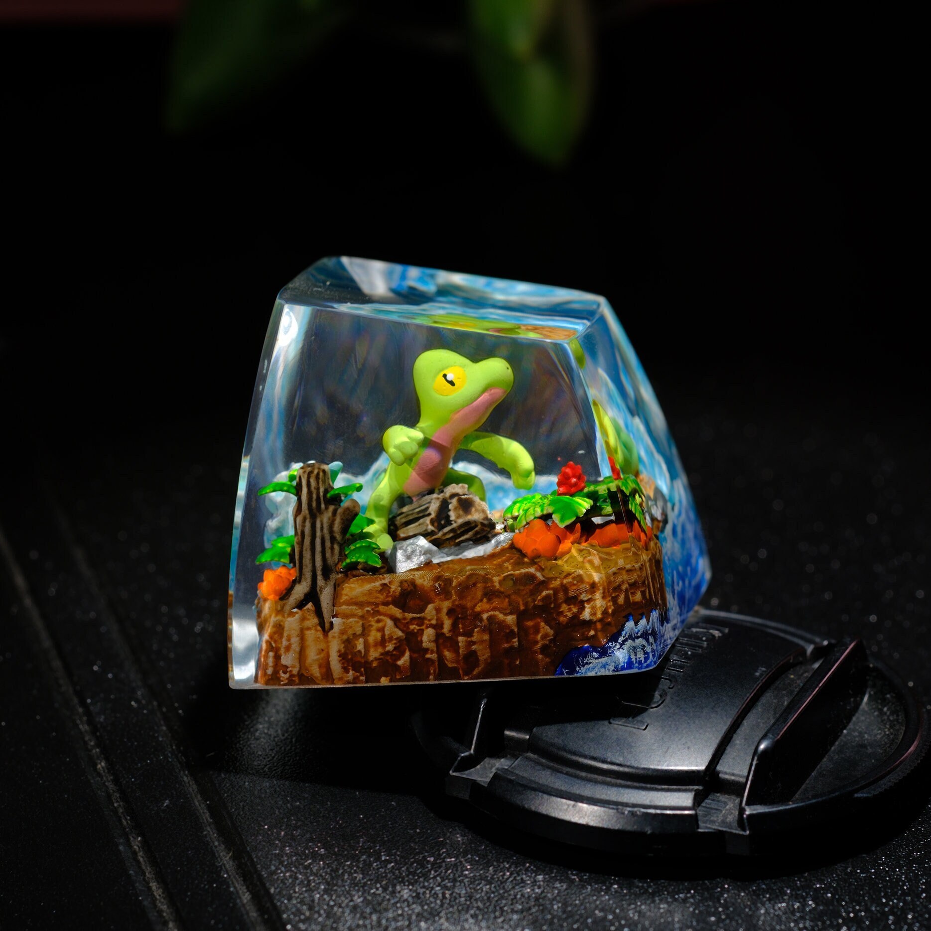 TREECKO POKEMON Artisan Keycap, Custom Keycaps, Keycaps Anime, Artisan Keycap Cute, Resin Keycaps for Mechanical Keyboard