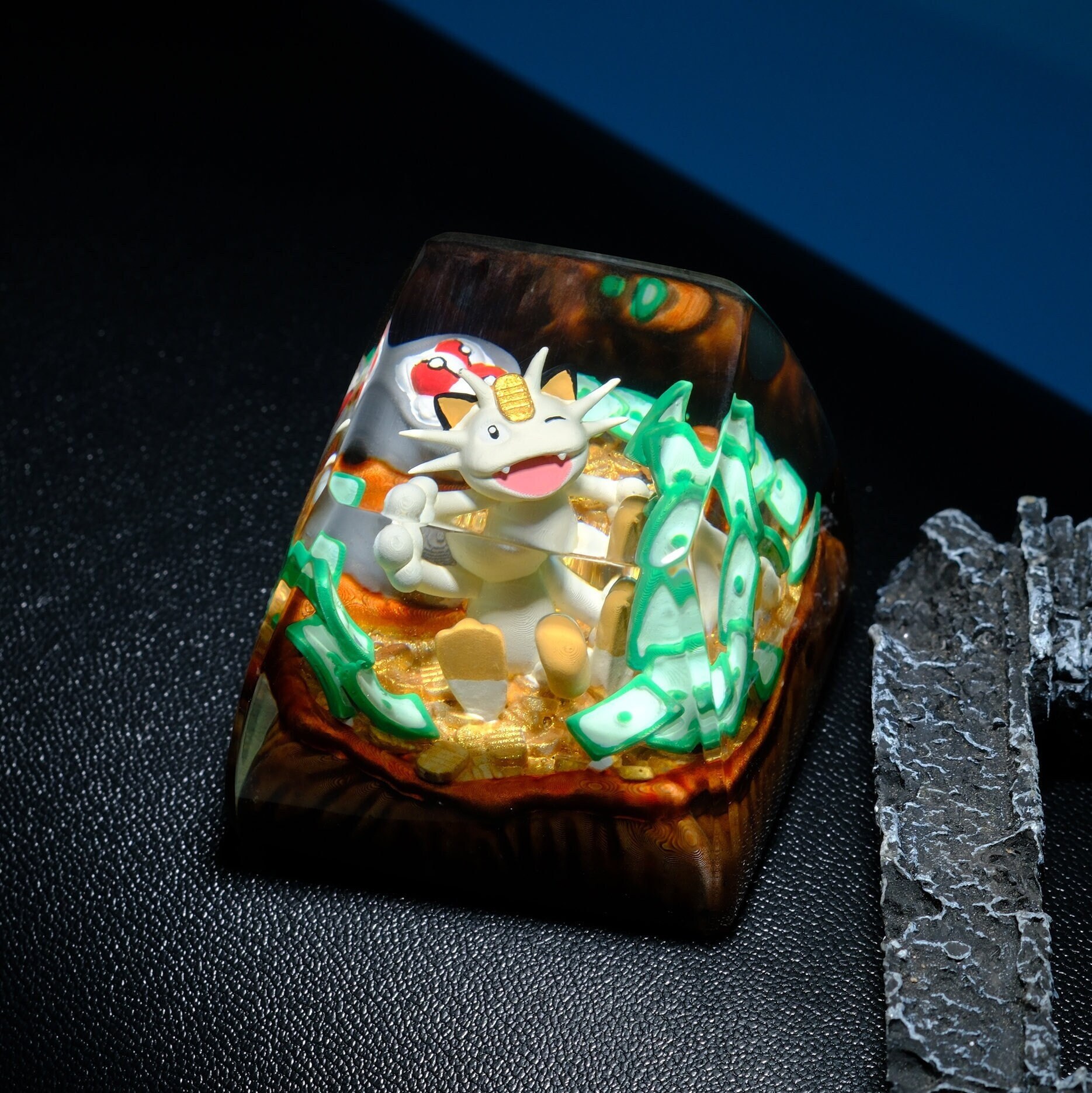 MEOWTH POKEMON Artisan Keycap, Custom Keycaps, Keycaps Anime, Artisan Keycap Cute, Resin Keycaps for Mechanical Keyboard