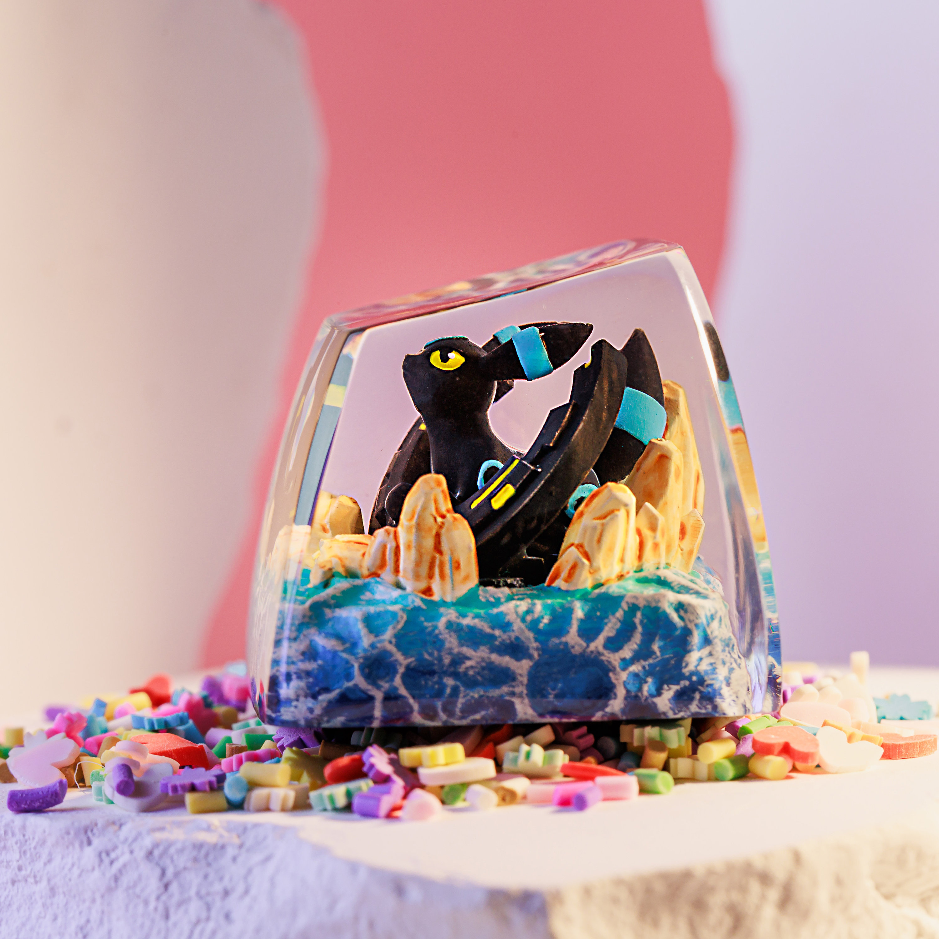 Shiny Umbreon POKEMON Artisan Keycap, Custom Keycaps, Keycaps Anime, Artisan Keycap Cute, Resin Keycaps for Mechanical Keyboard