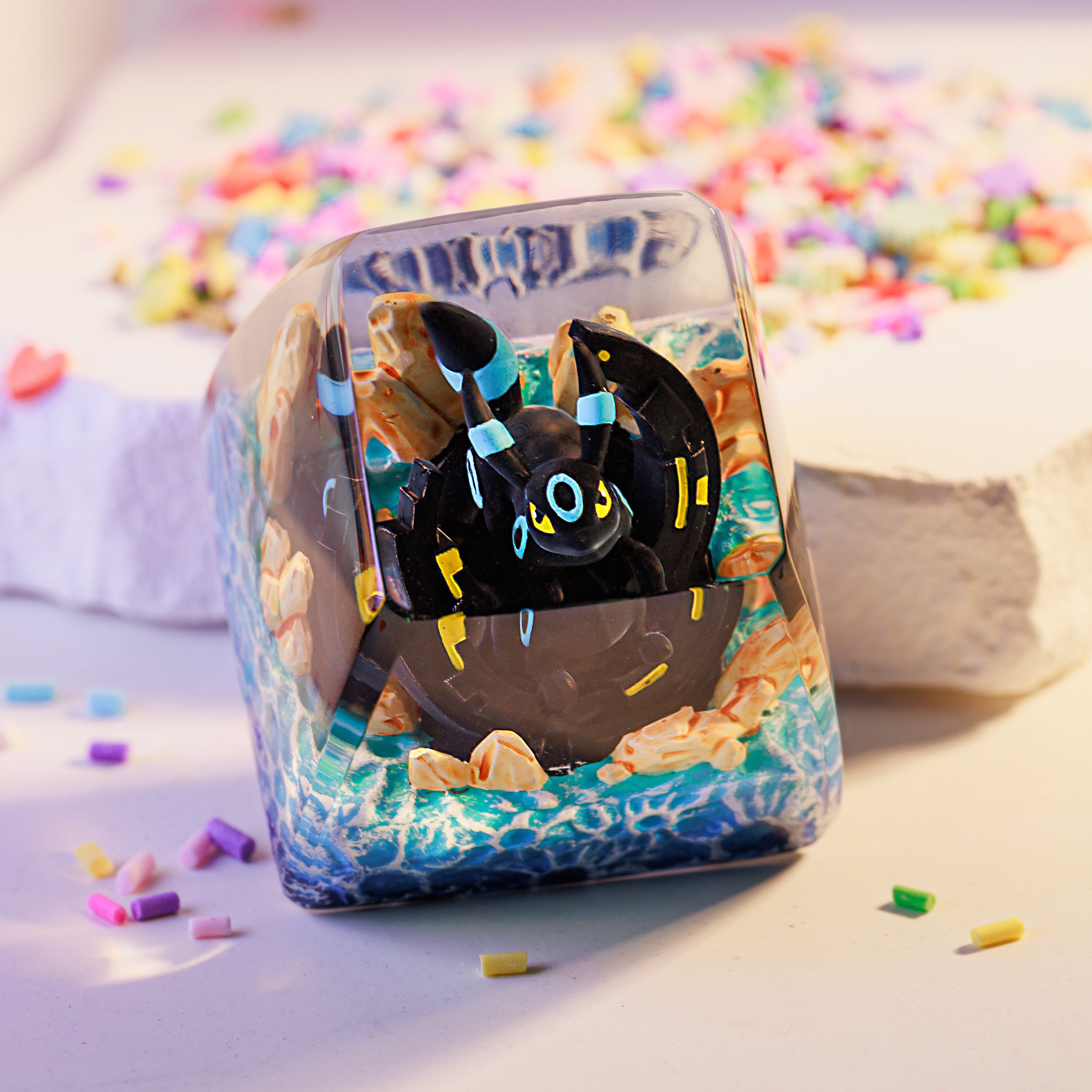 Shiny Umbreon POKEMON Artisan Keycap, Custom Keycaps, Keycaps Anime, Artisan Keycap Cute, Resin Keycaps for Mechanical Keyboard