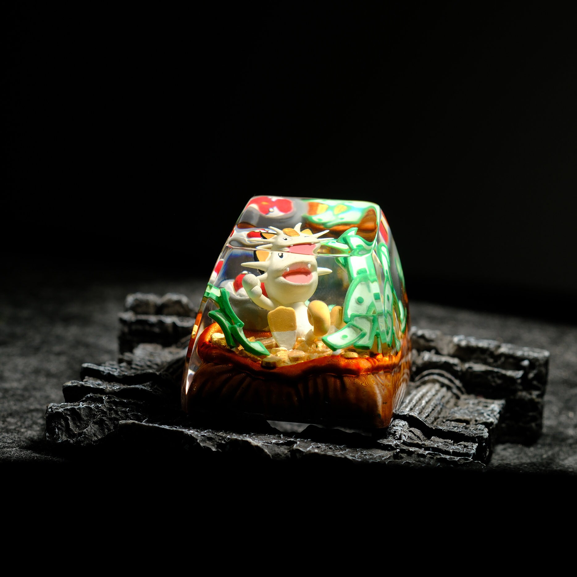 MEOWTH POKEMON Artisan Keycap, Custom Keycaps, Keycaps Anime, Artisan Keycap Cute, Resin Keycaps for Mechanical Keyboard