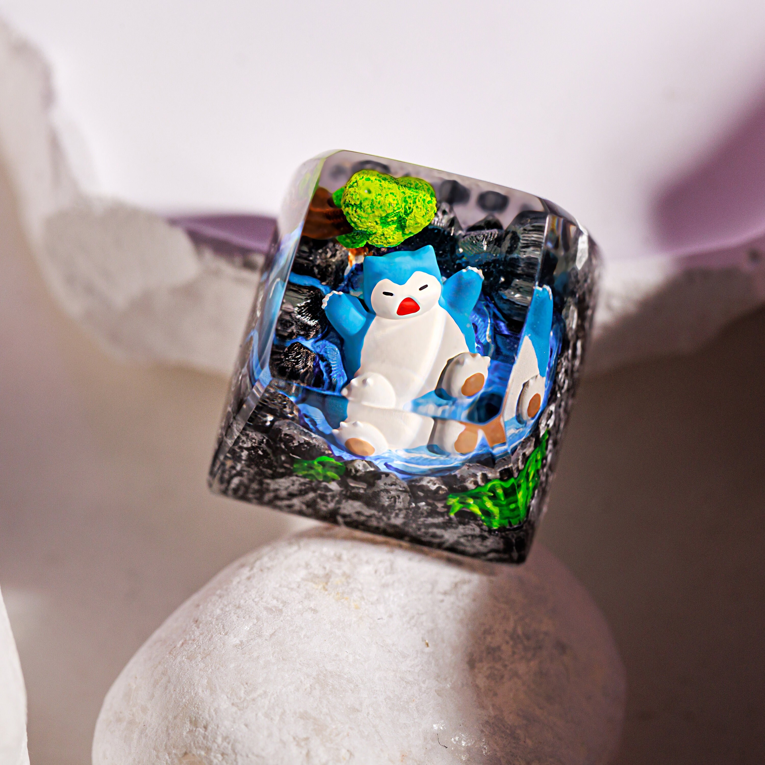 SNORLAX POKEMON Artisan Keycap, Custom Keycaps, Keycaps Anime, Resin Keycaps for Mechanical Keyboard Handmade Gift